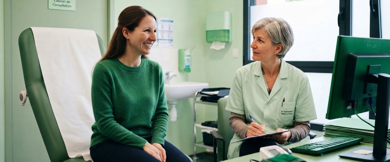 Femme visite médicale